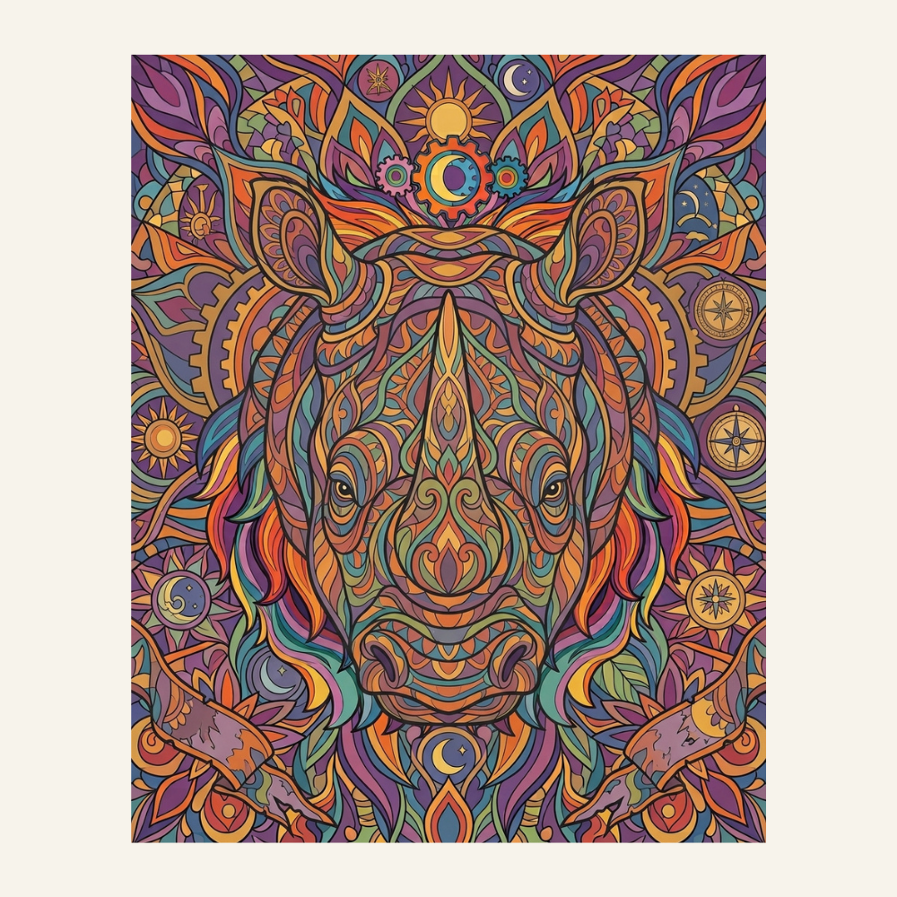 Dreamy Rhino | Paint by Numbers
