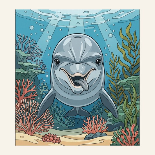 Funny Dolphin | Paint by Numbers KIDS