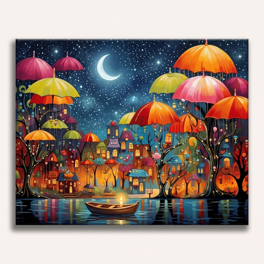 Umbrella Night | Paint by Numbers